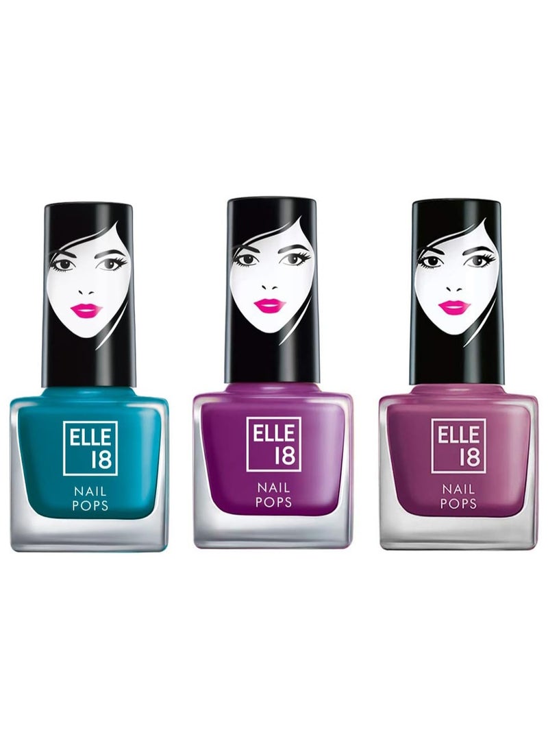 Elle 18 Nail Pops 182 5Ml & Elle18 Matte, Glossy Finish Nail Pops Color 161, 161, 5 Ml & Elle18 Nail Pops Nail Color 162, Matte & Glossy Finish, 5Ml - Image 1